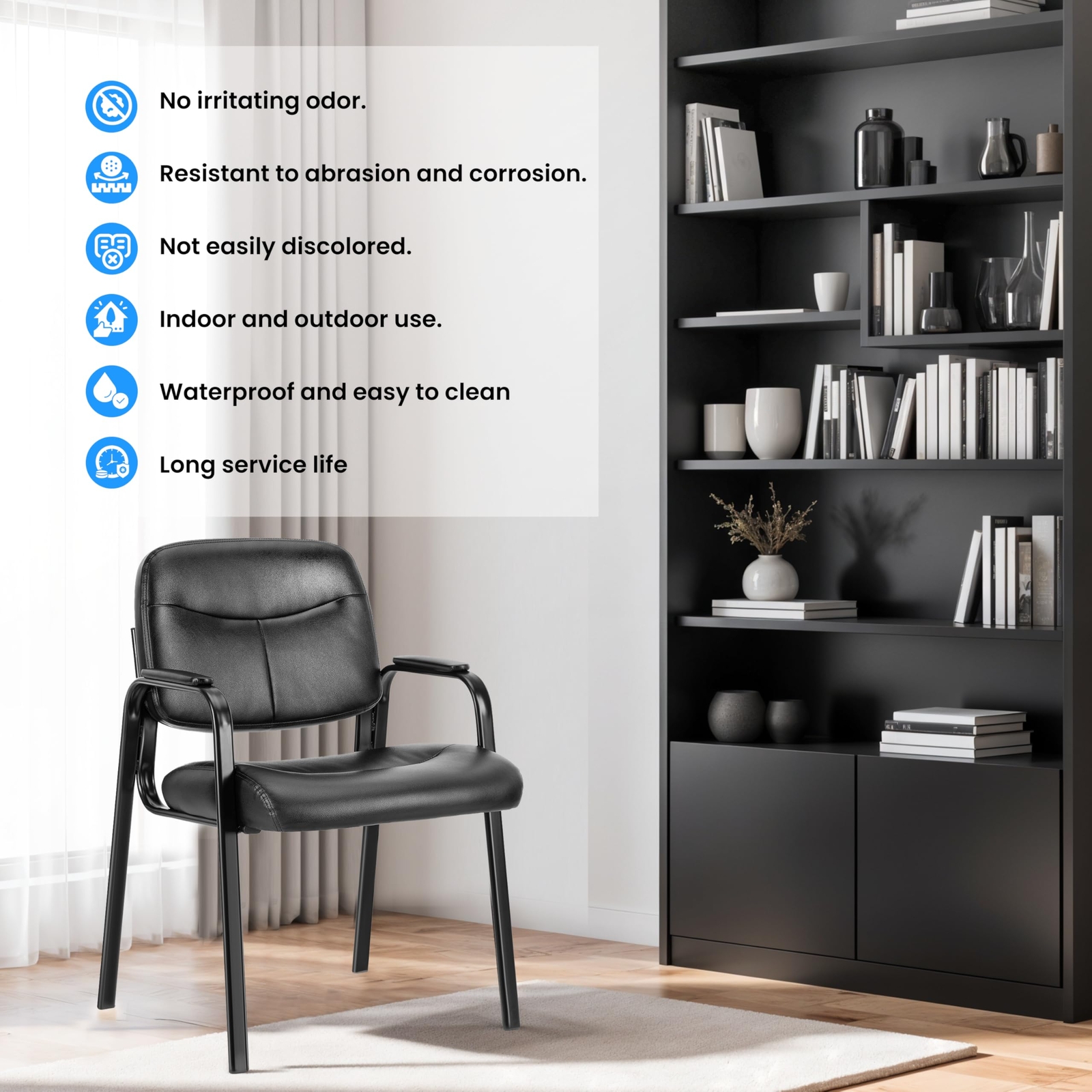 Luxury 2-Pack Leather Reception Chairs for Conference & Lobby Areas
