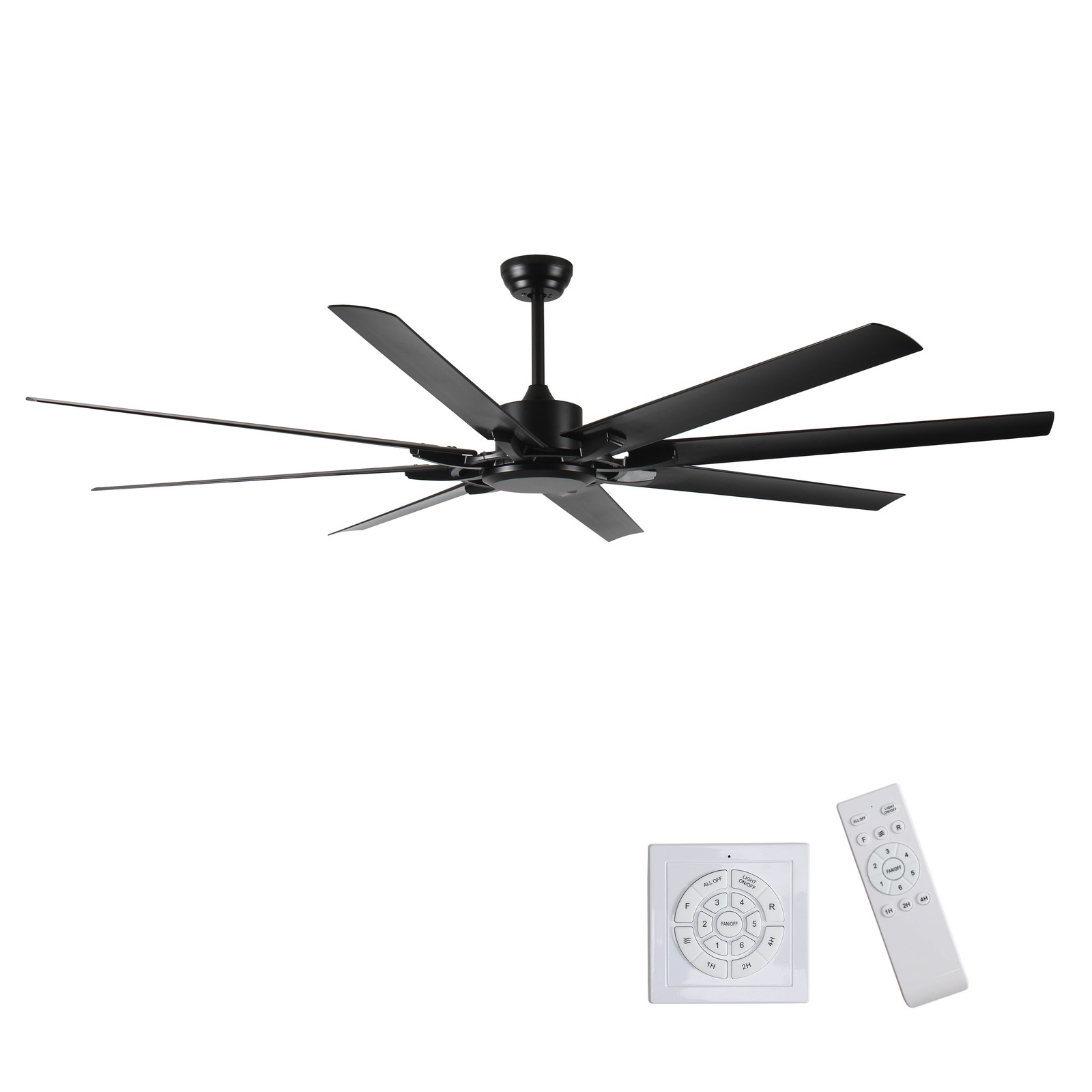 75"Industrial DC Motor Ceiling Fan no light, Large Ceiling Fan with 8 Reversible