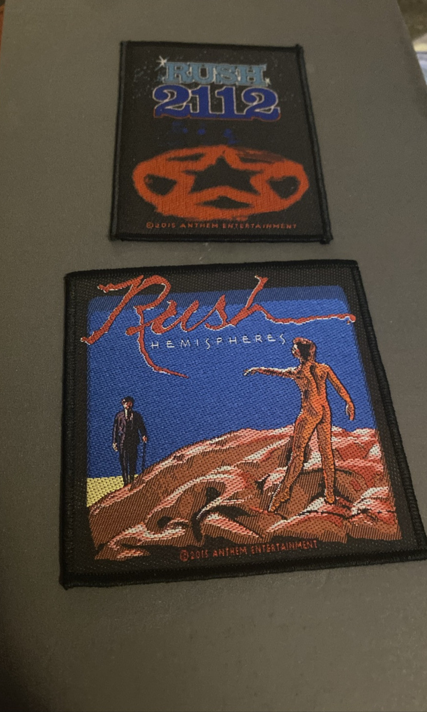 Lot Of 2 RUSH Band Woven Sew On Band Patches 2112 & Hemispheres