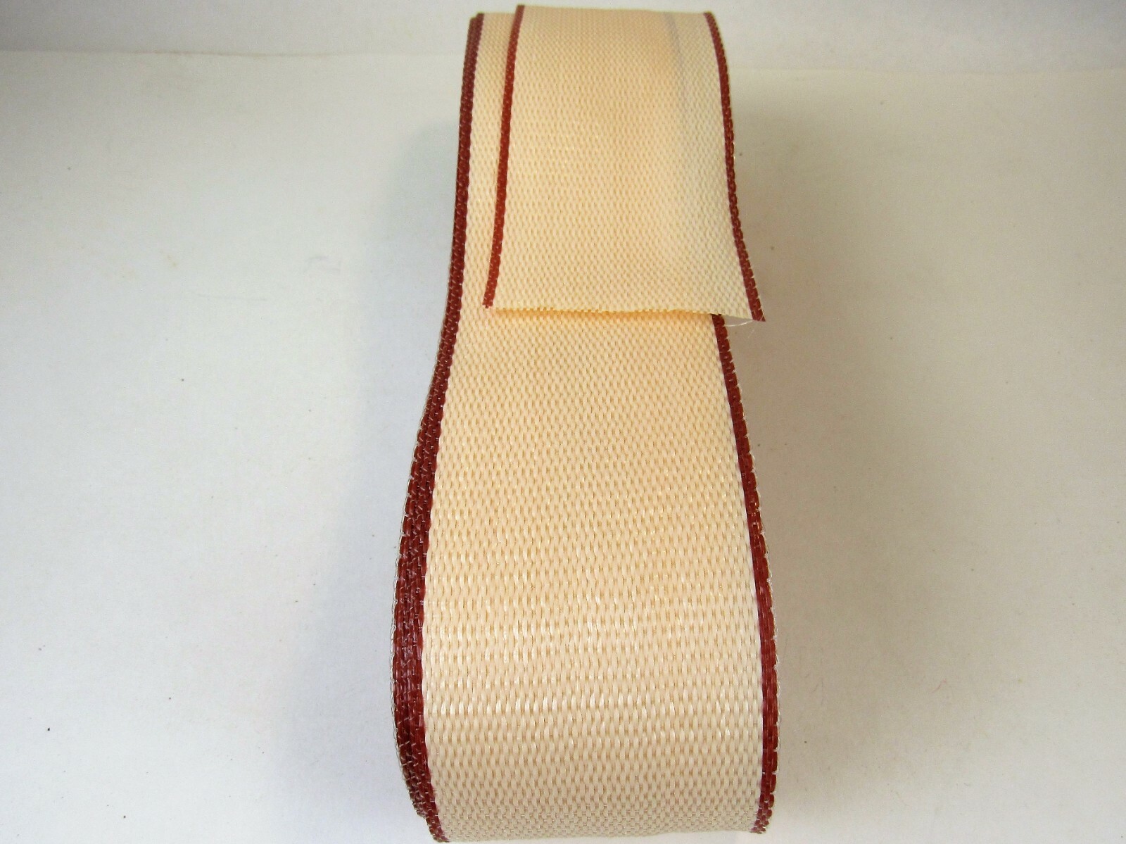 Lawn chair replacement webbing, 72ft new, 2 1/4 inch wide pinkish maroon edge