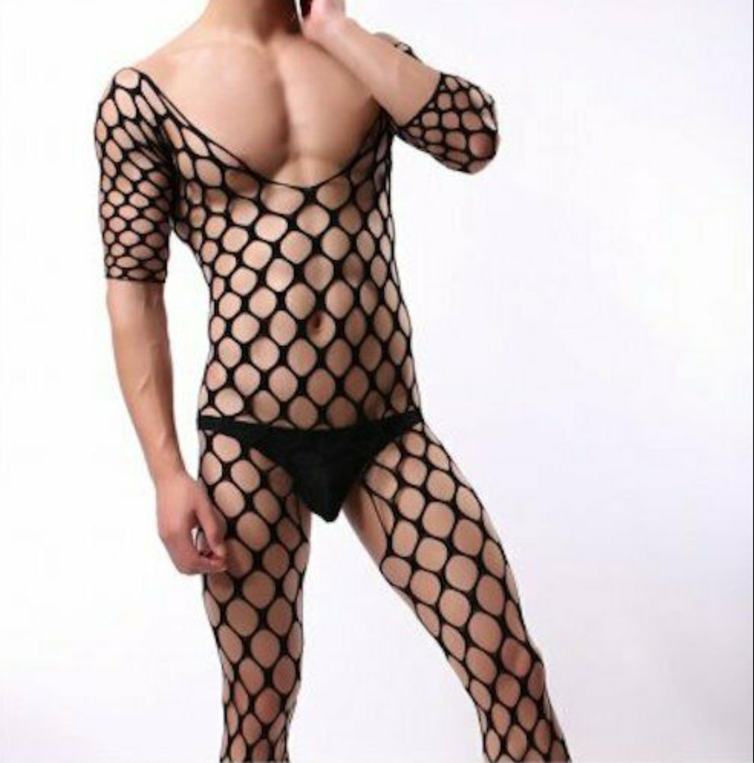 Men Bodysuit Gay Pleasure Crossdress Outfit All Fishnet Body Stockings Underwear