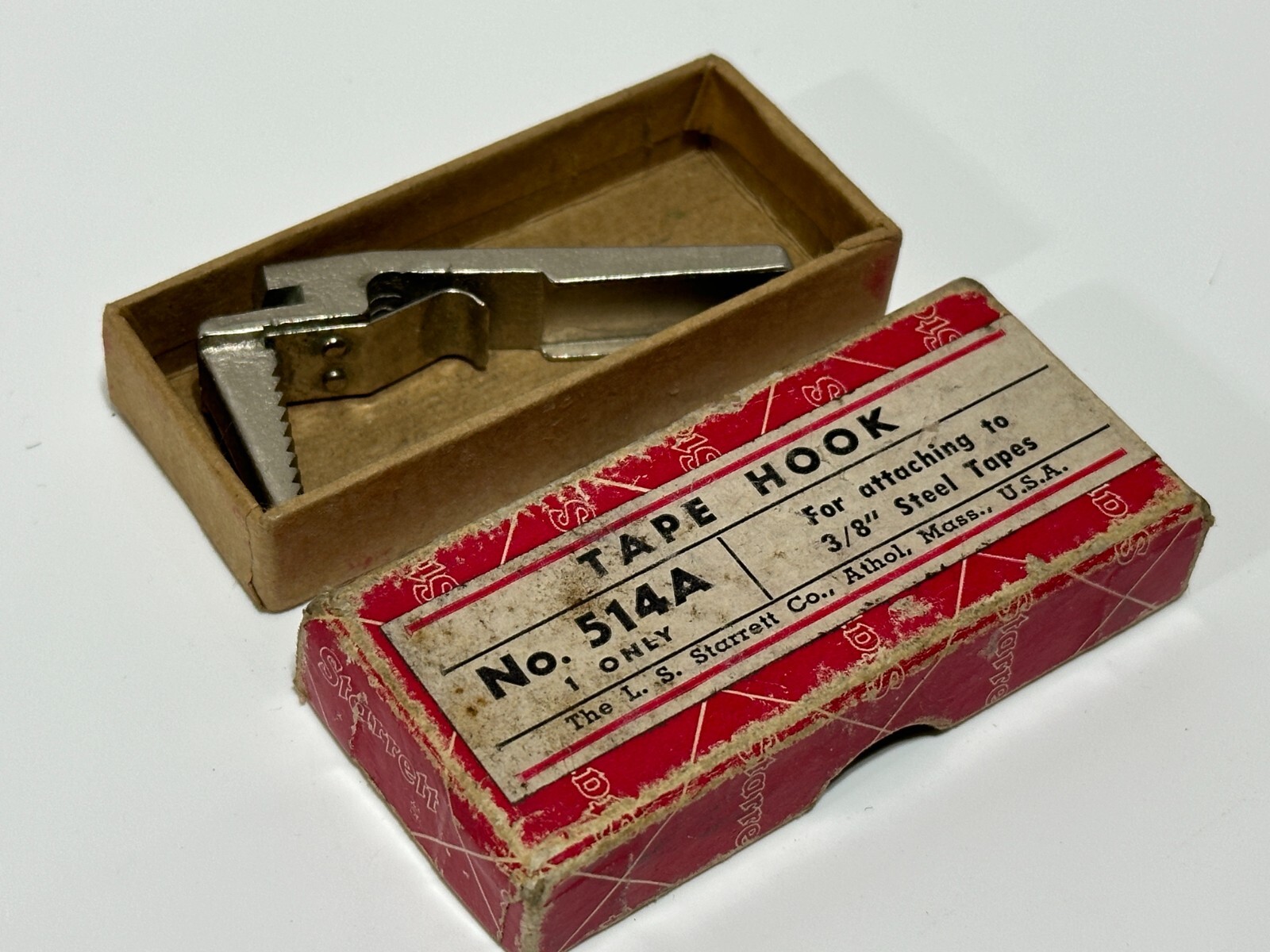 Starrett Tools USA Made 514A Tape Hook, Attaching to 3/8" Steel Tapes, w/ Box