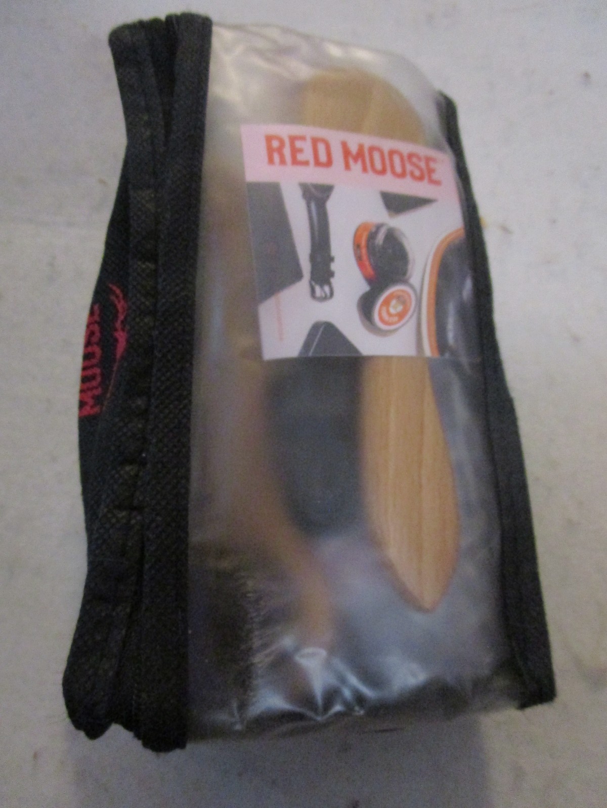 RED MOOSE 7pc Black and Neutral Shoe/Boot Cleaning Kit Polish, Brushes, Cloth,