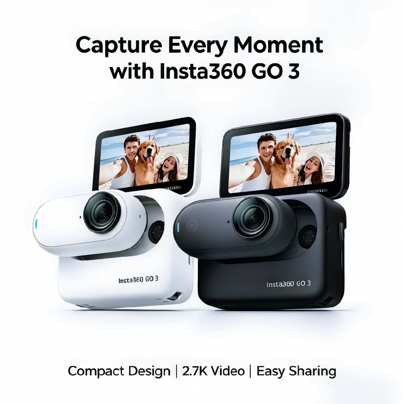 Insta360 GO 3 Waterproof 2.7K Mini Magnetic WiFi Action Pod Helmet Camera