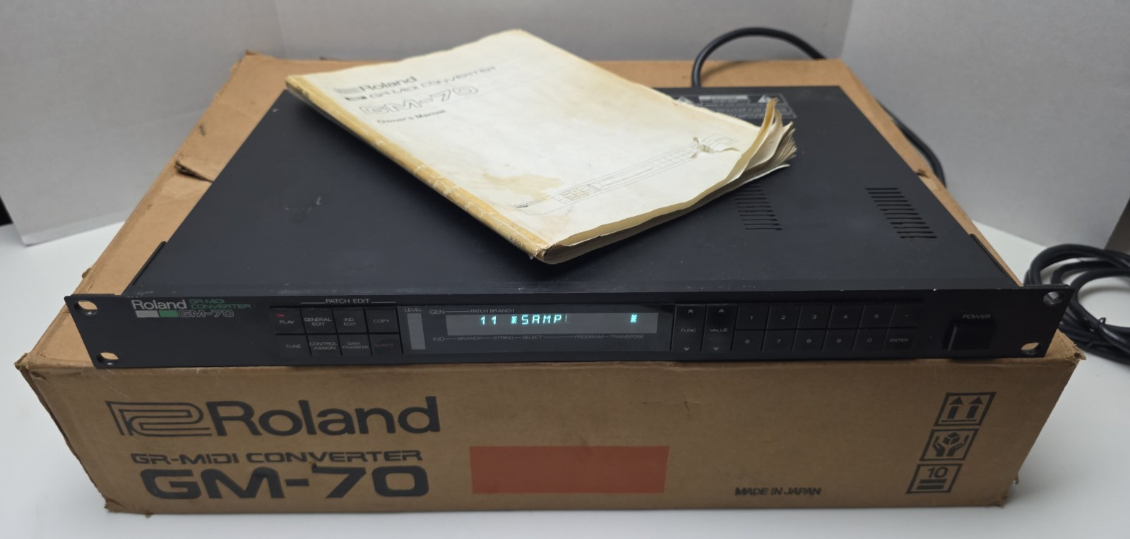 Vintage 80's Roland GR GM-70 MIDI Converter Japan w/Box & Manual