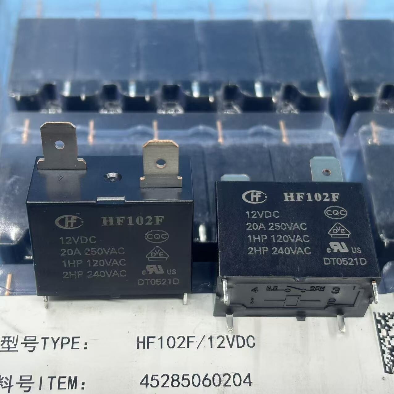 HF102F/12VDC High Power Relay 20A 4 Pin x 10pcs *la