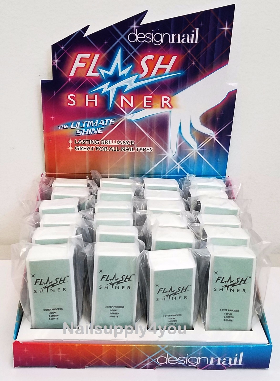 Shiny Buffer - Design Nail Flash Shiner 3 - ways Buffer Block