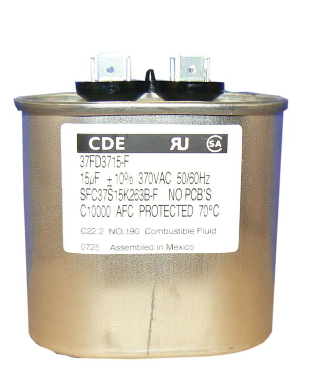 CDE Cornell Dubilier Capacitors 37FD37125-F 12.5uF  12.5 uf 370VAC Motor Run