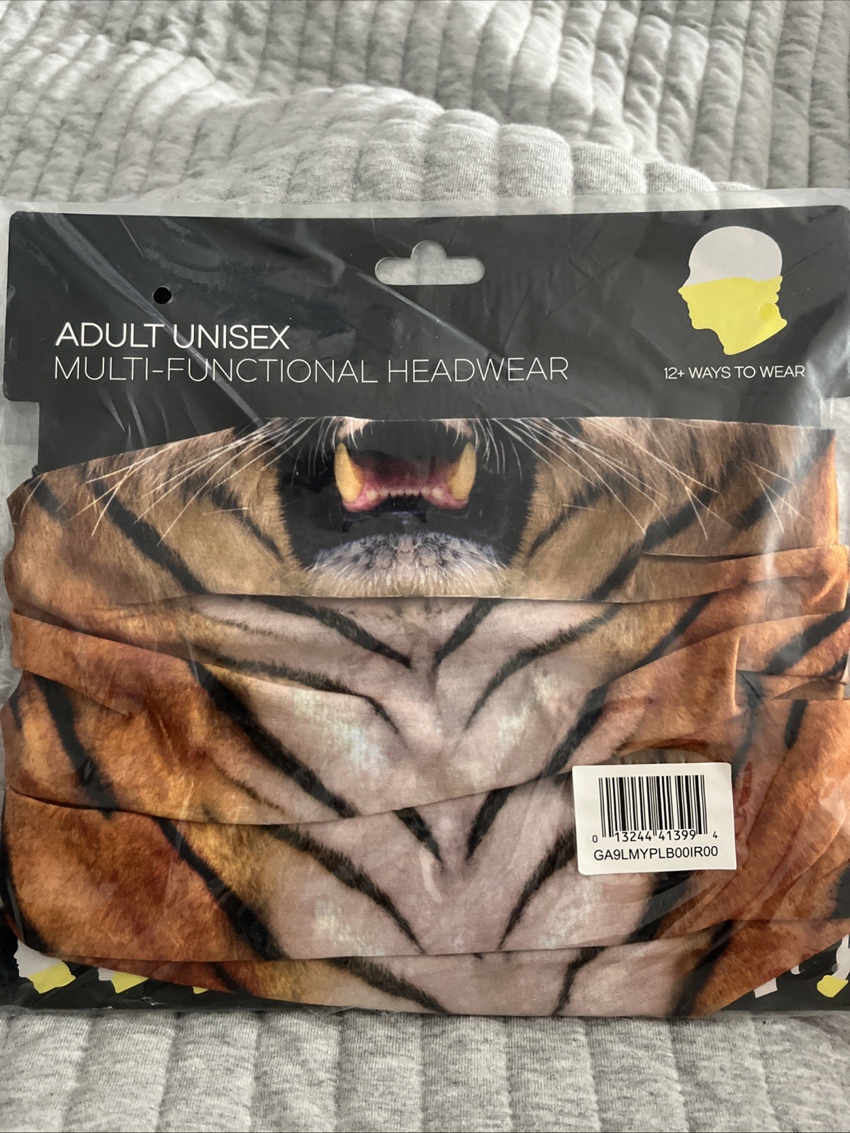 Striped Tiger Headwear Scarf Bandana Neck Gaiter Costume NWT - Free shipping