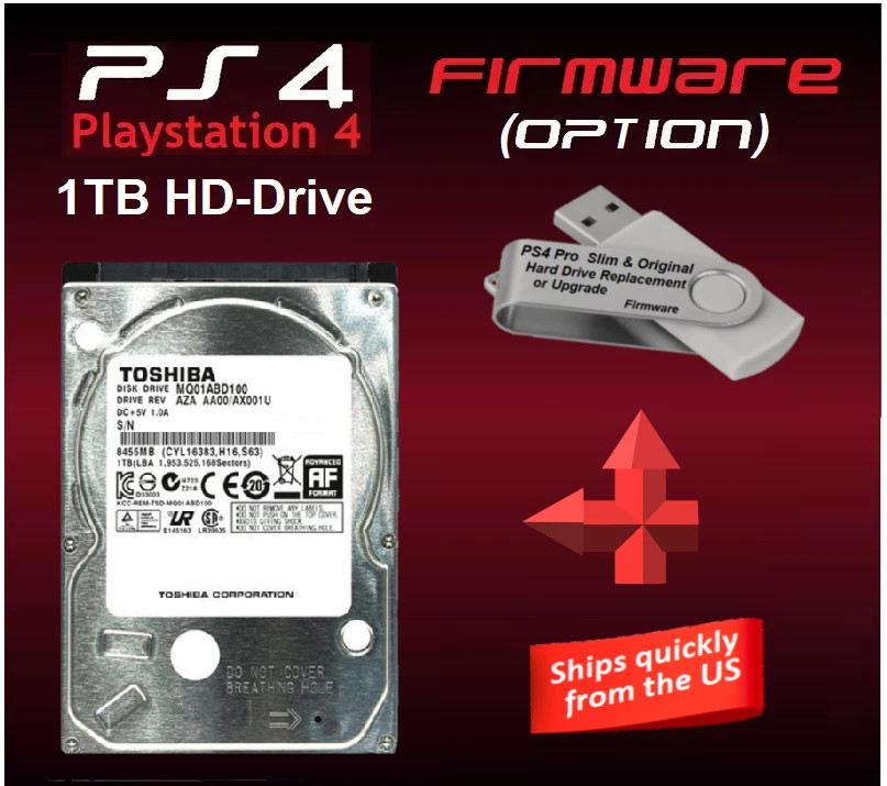 PS4 Select Your Model 1TB Internal Hard Drive with USB OS & Firmware Option