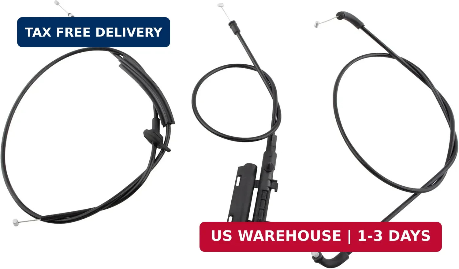 Hood Release Cable Kit replacement for BMW Front Center Rear set 3 PCS