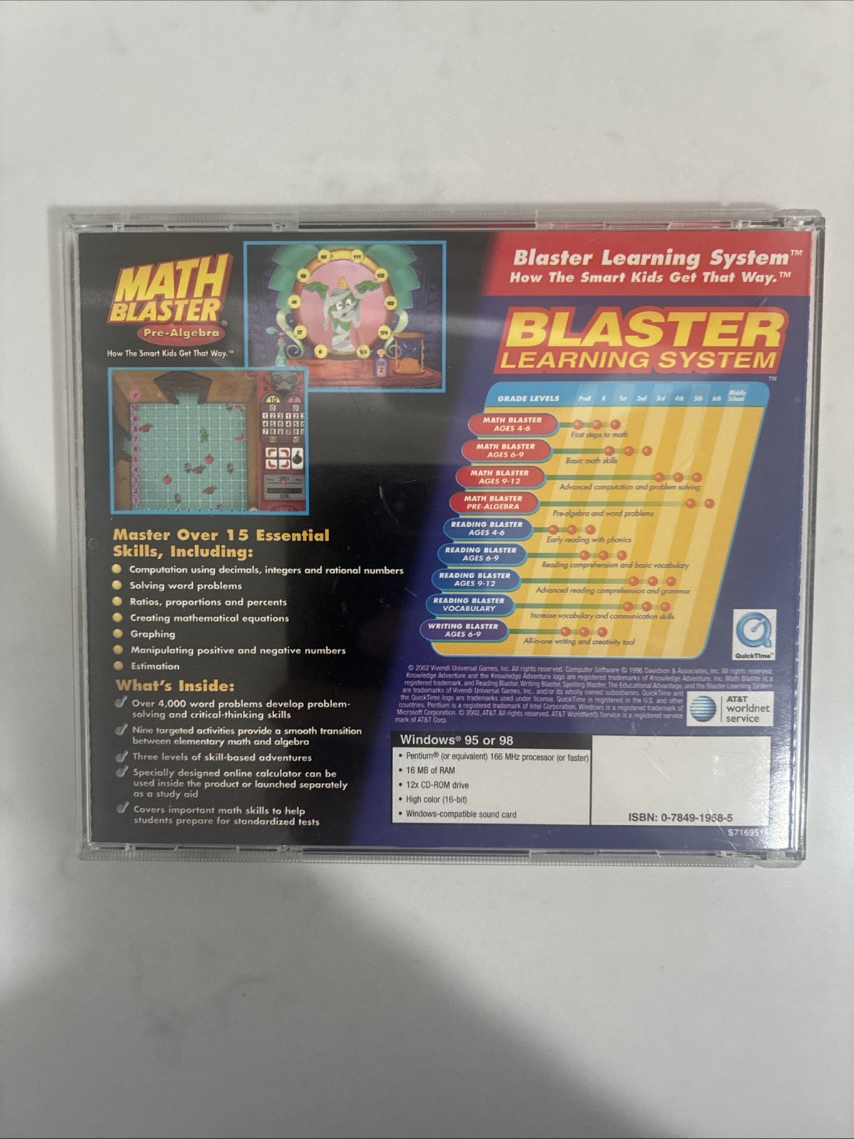 Math Blaster Mystery Pre‑Algebra – Educational CD‑ROM – Windows & Mac Compatible