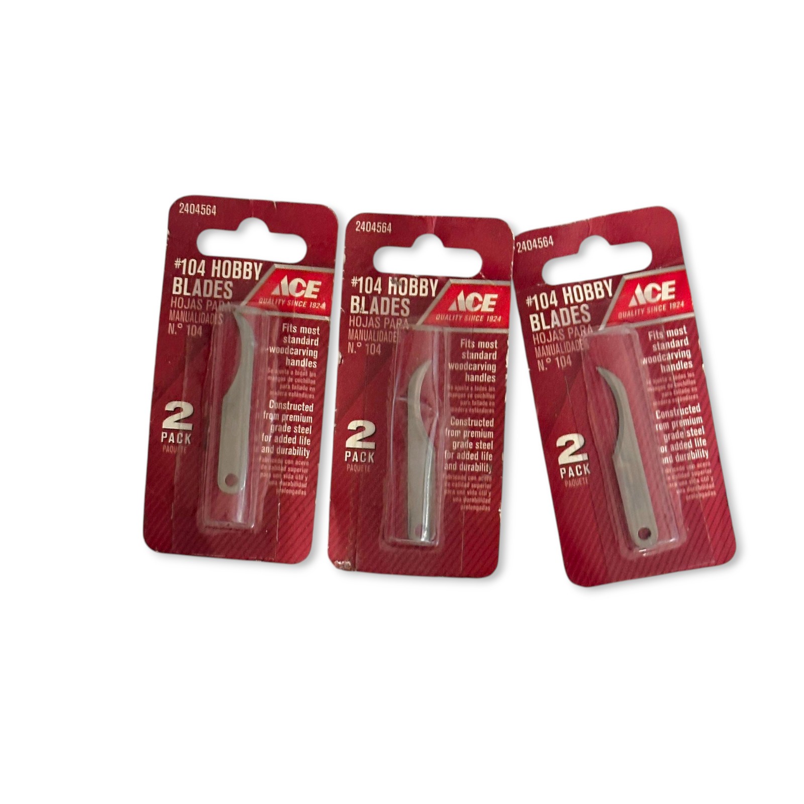 Ace 2404564 #104 Curved Hobby Blades, 2 Pack Lot of 3