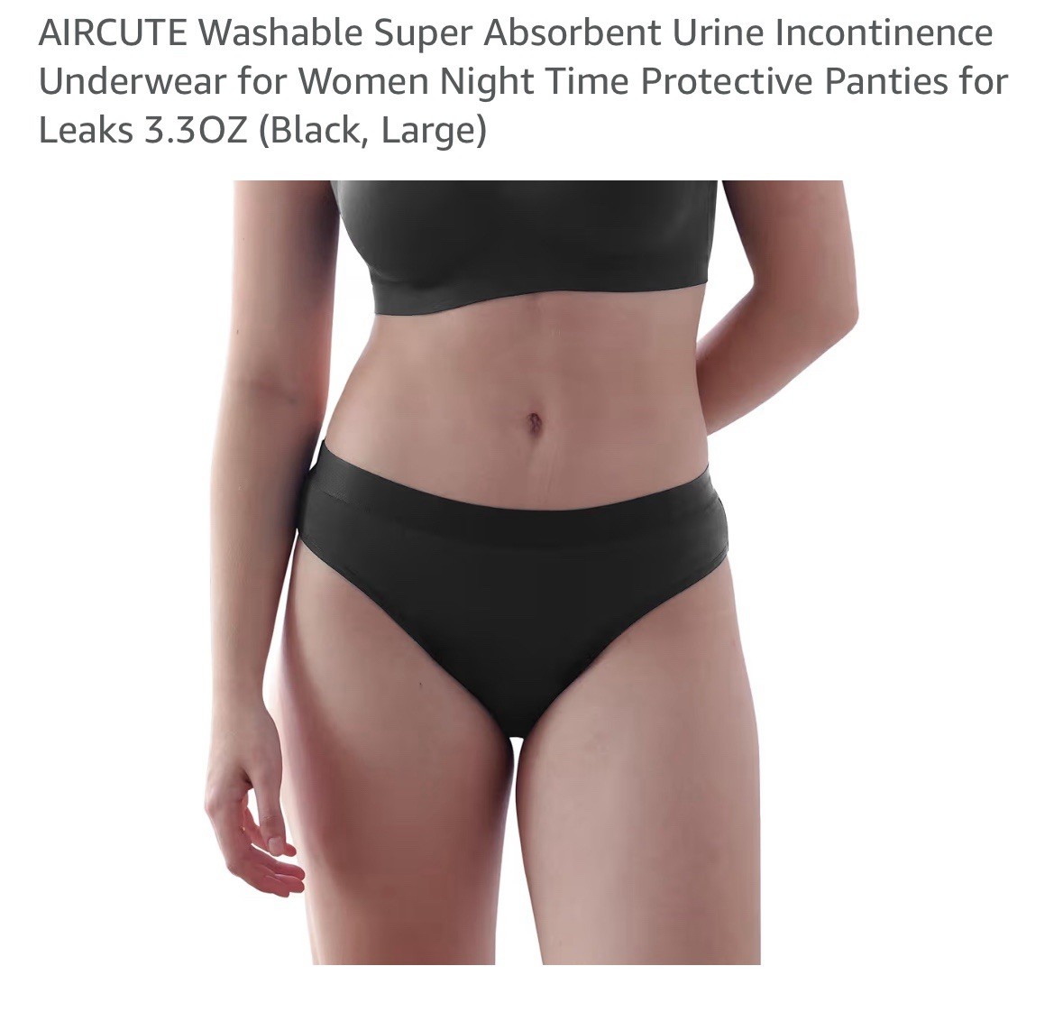 AIRCUTE Washable Super Absorbent Urine Incontinence Underwear Large
