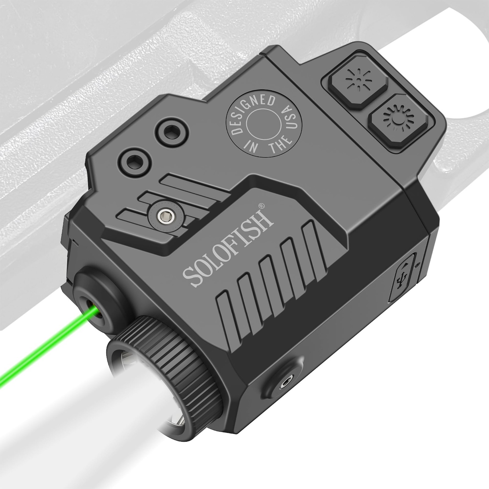 800 Lumens Pistol Light Laser Combo | Strobe Function For Green Laser And