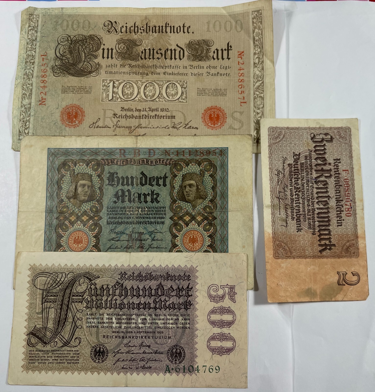 Germany 7 Diff. old notes mixed grades (#762)
