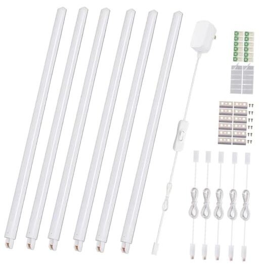 LED Under Cabinet Lighting 6-Pack 12 inch Seamlessly Linkable Strip Warm White