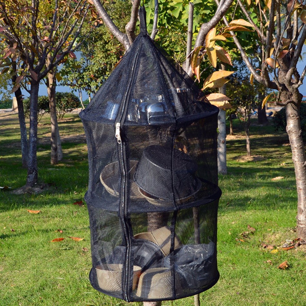 Four Layer Folding Mesh Drying Net Outdoor Circular Hanging Dryer with Zippers