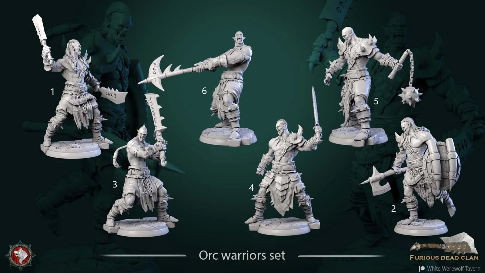 Orc Warrior Warband - Resin Tabletop Miniature