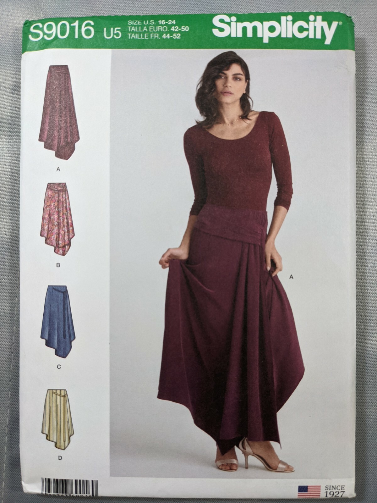 Simplicity Pattern S9016 Misses Asymmetrical Skirts 3 Lengths 6 - 14 UNCUT