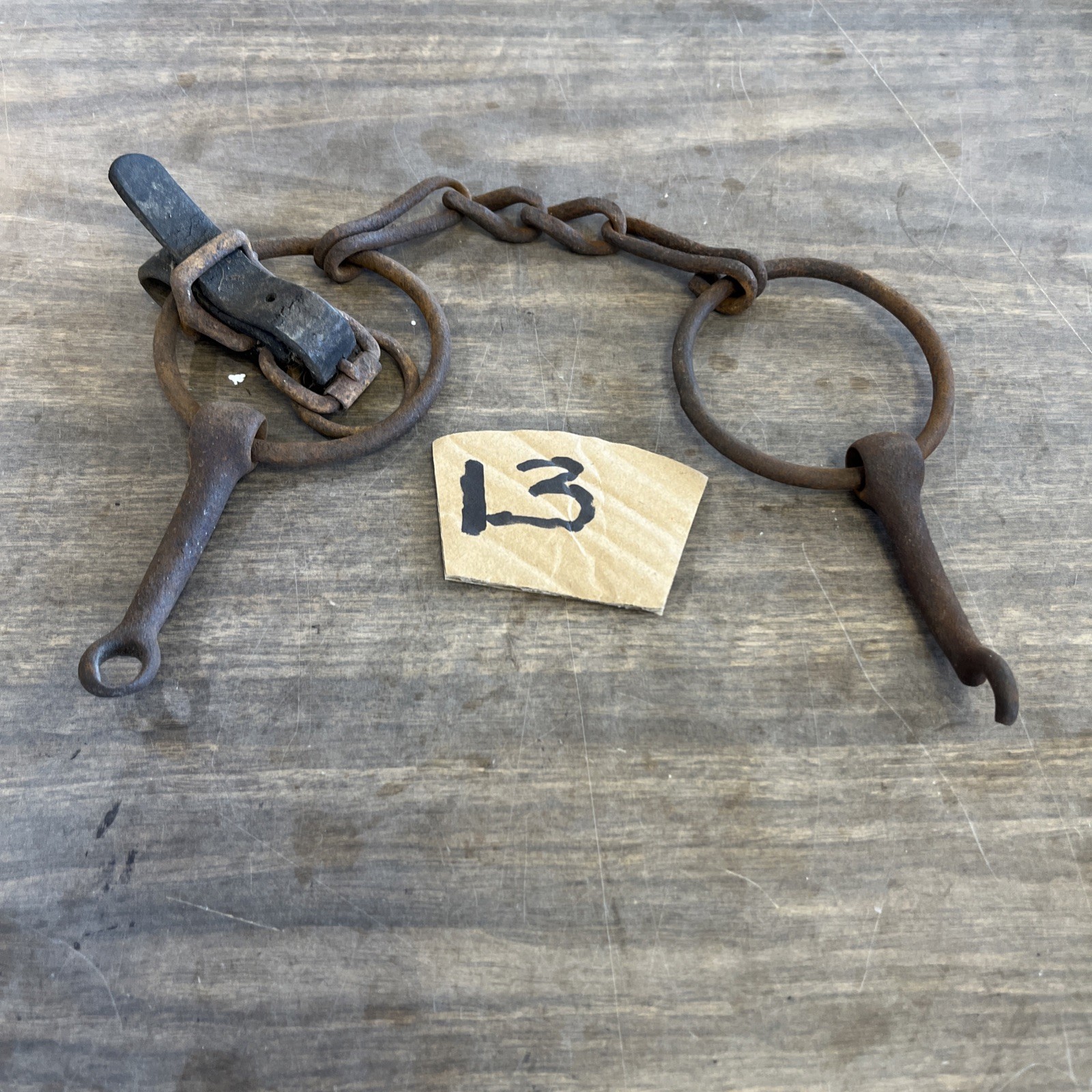 Vintage Loose Ring Snaffle Horse CHAIN Bit Iron Western Tack *GOOD PATINA*