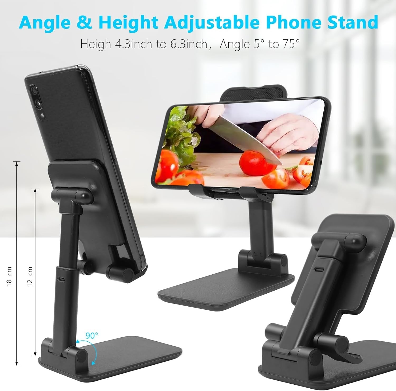 Amazon Basics Multi-Angle Portable Stand for iPad Tablet, E-reader and Black