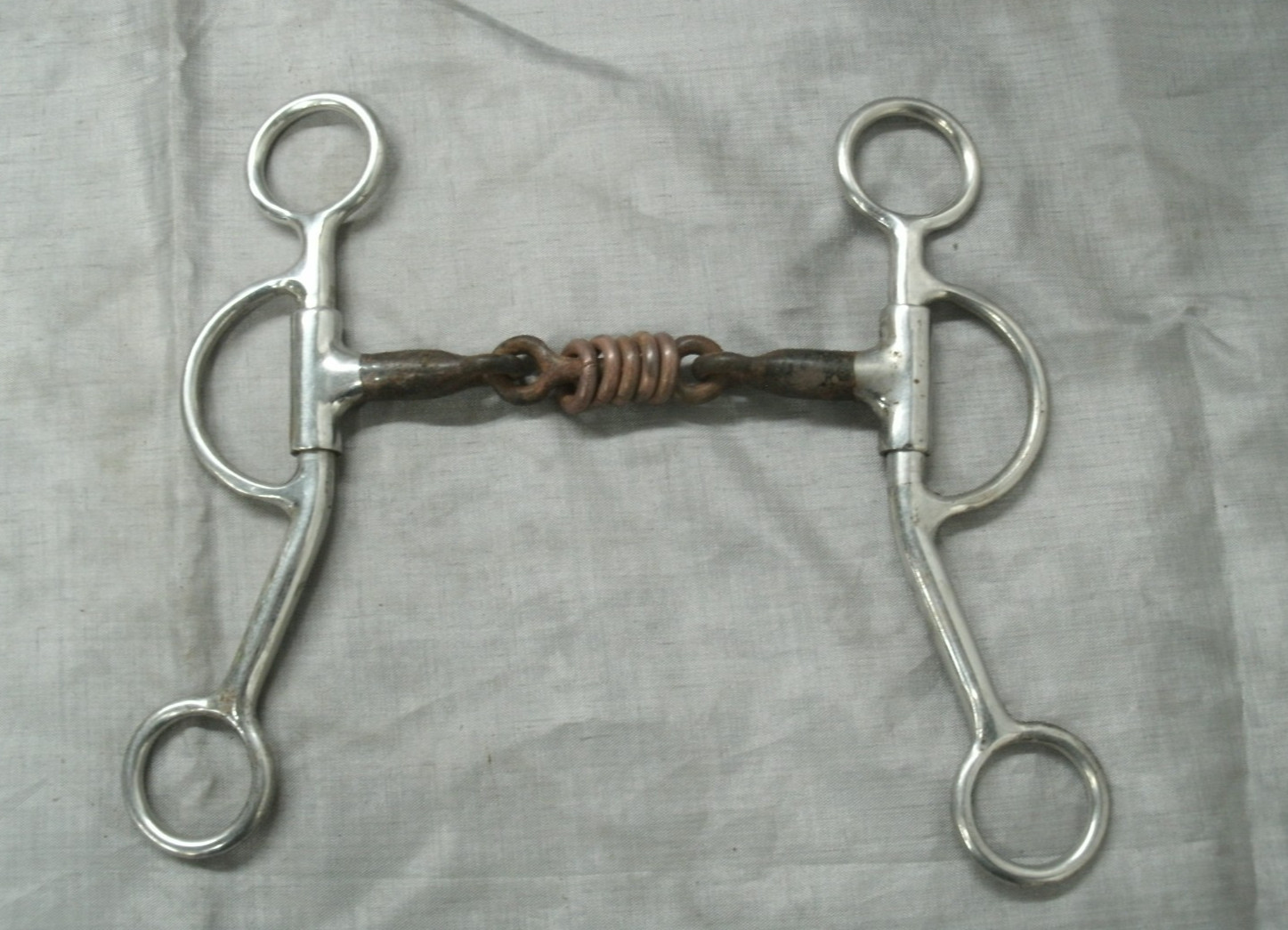 5" 3 pc Western Horse Loomis ? Bit Stainless Copper Rollers Short Grazing Shank