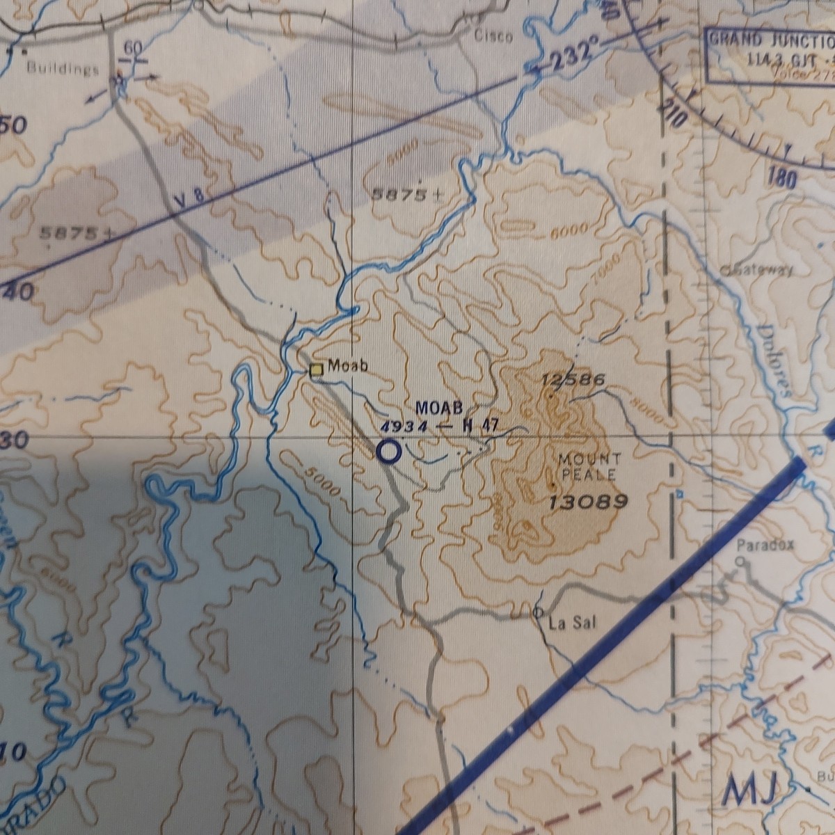 World Aeronautical Chart Map BRYCE CANYON 1953 USAF Edition 2 Sided