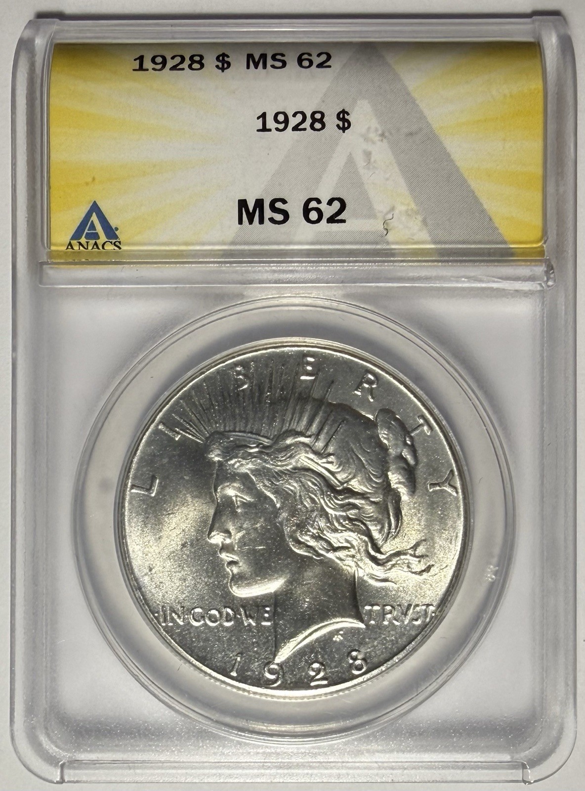 1928 Peace Silver Dollar $1 ANACS MS62 ‼️LOOKS UNDERGRADED - SERIES KEY DATE‼️
