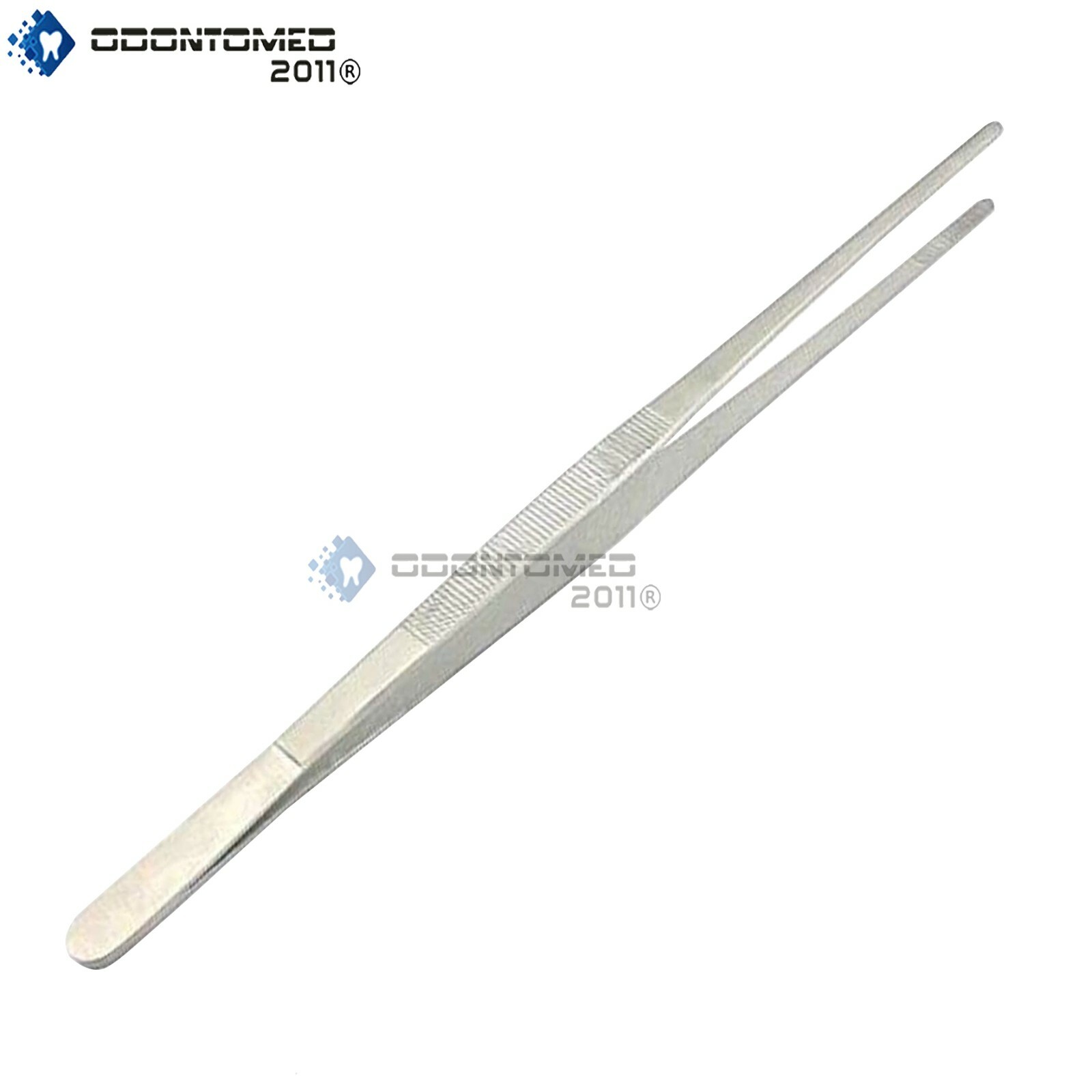 12" Thumb Dressing Tweezers Forceps Pickup Tool Serrated Tips Stainless Steel