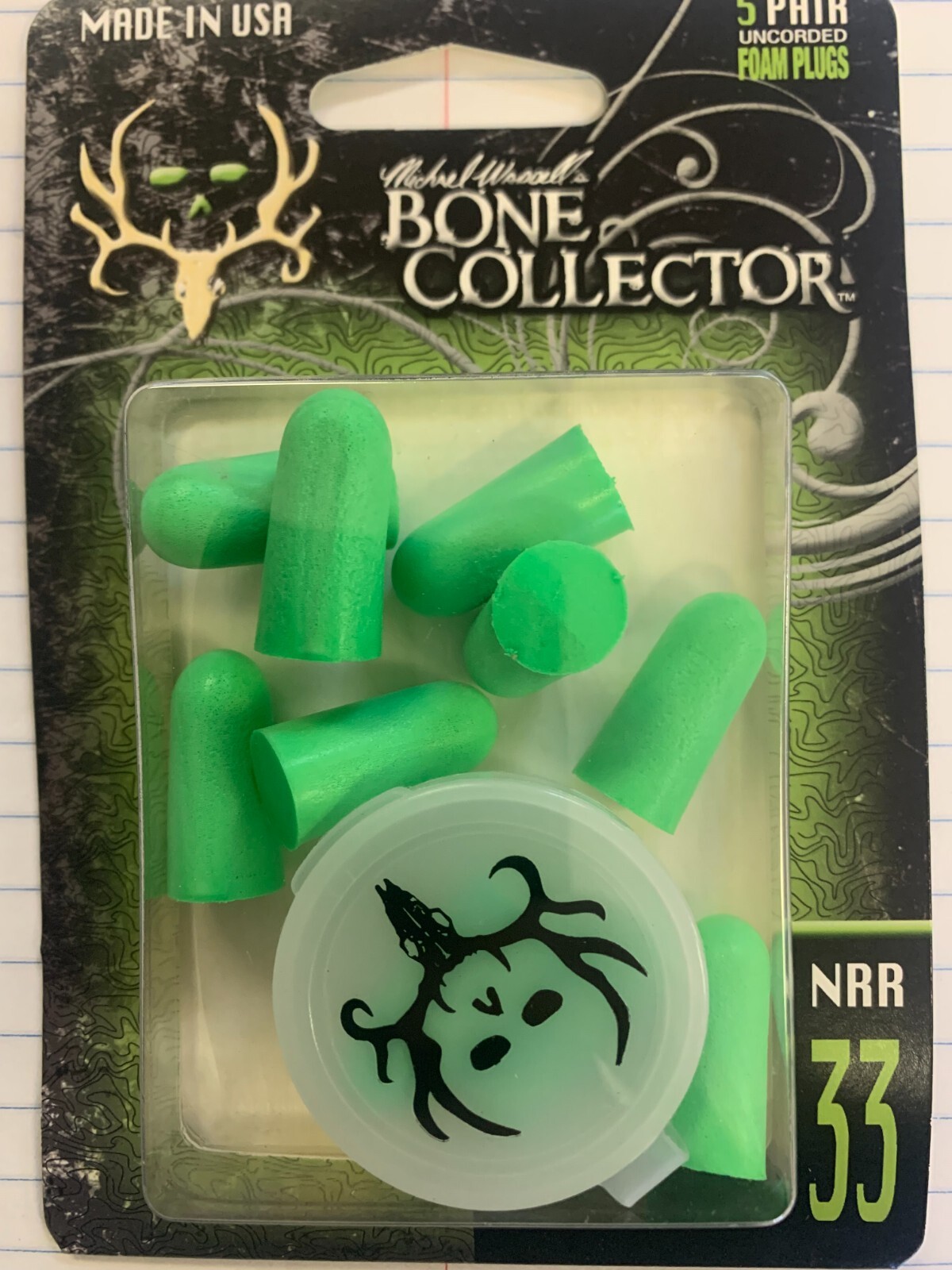 BONE COLLECTOR 5 PACK OF NON-CORDED FOAM EAR PLUGS BC90TC5 (LOT OF 6)