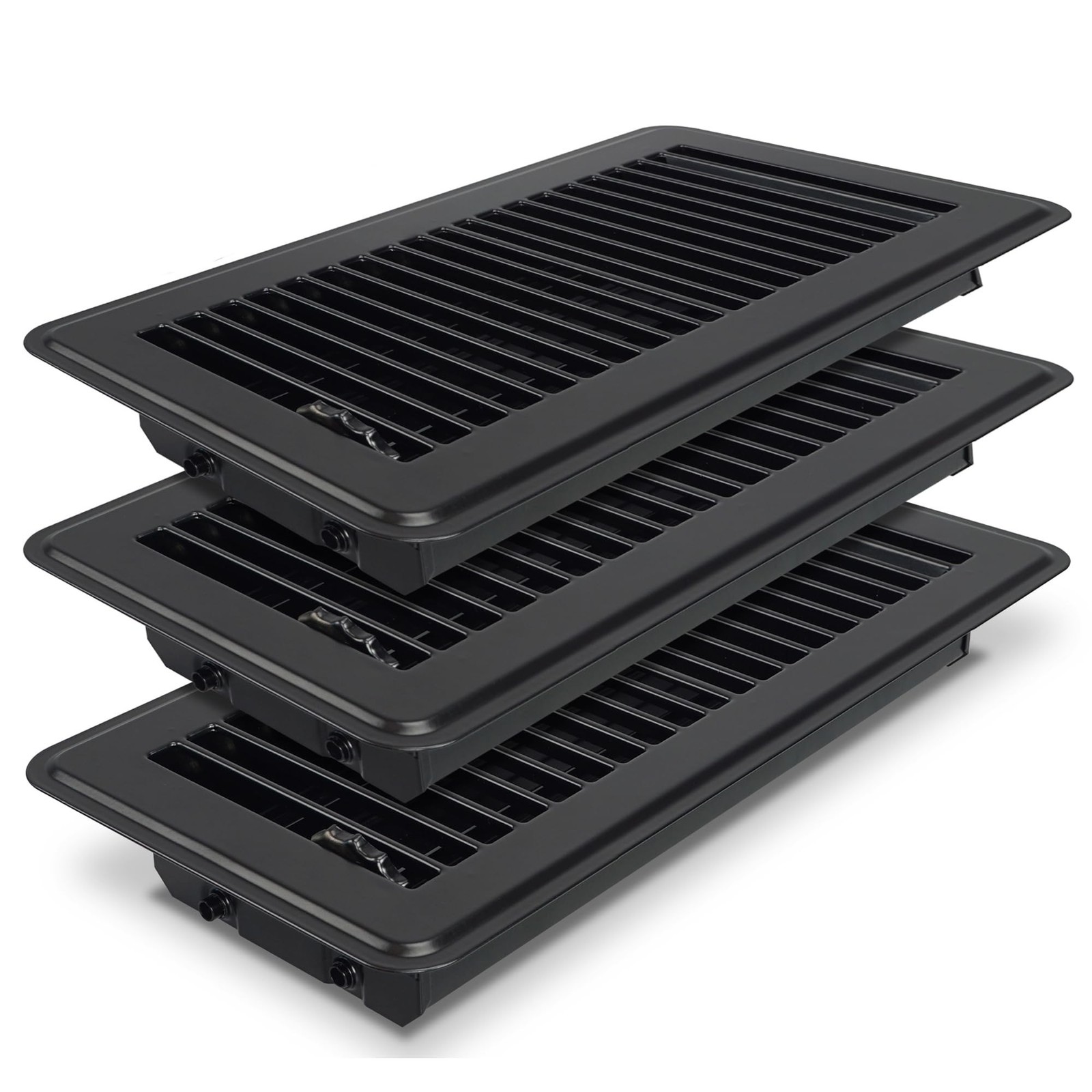 4 x 10 Floor Register, Black Floor Vent Covers for Home Floor, Adjustable Air...