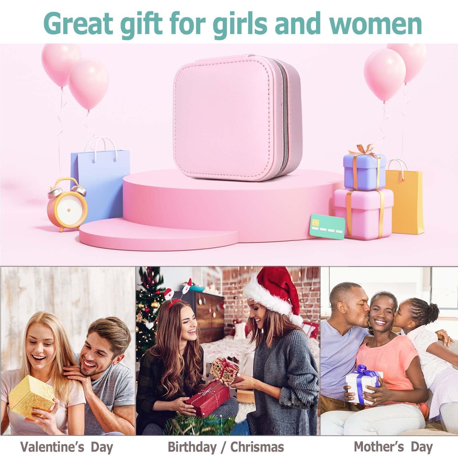 Travel Small Portable Mini Jewelry Box for Rings Earrings Necklaces and Lipst...