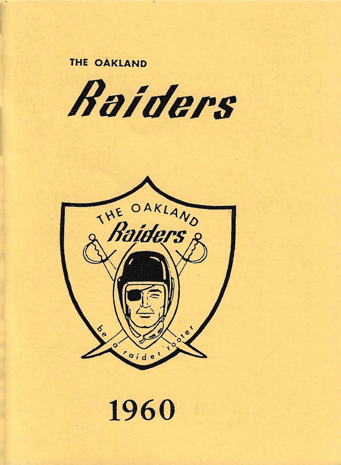 1960 Oakland Raiders Media Guide Roster - 36-page AFL NFL Football Press Reprint