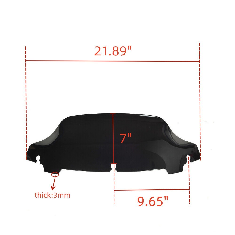 Black 7''-Windshield Windscreen For Harley Touring Electra Glide FLHT 2014-2024