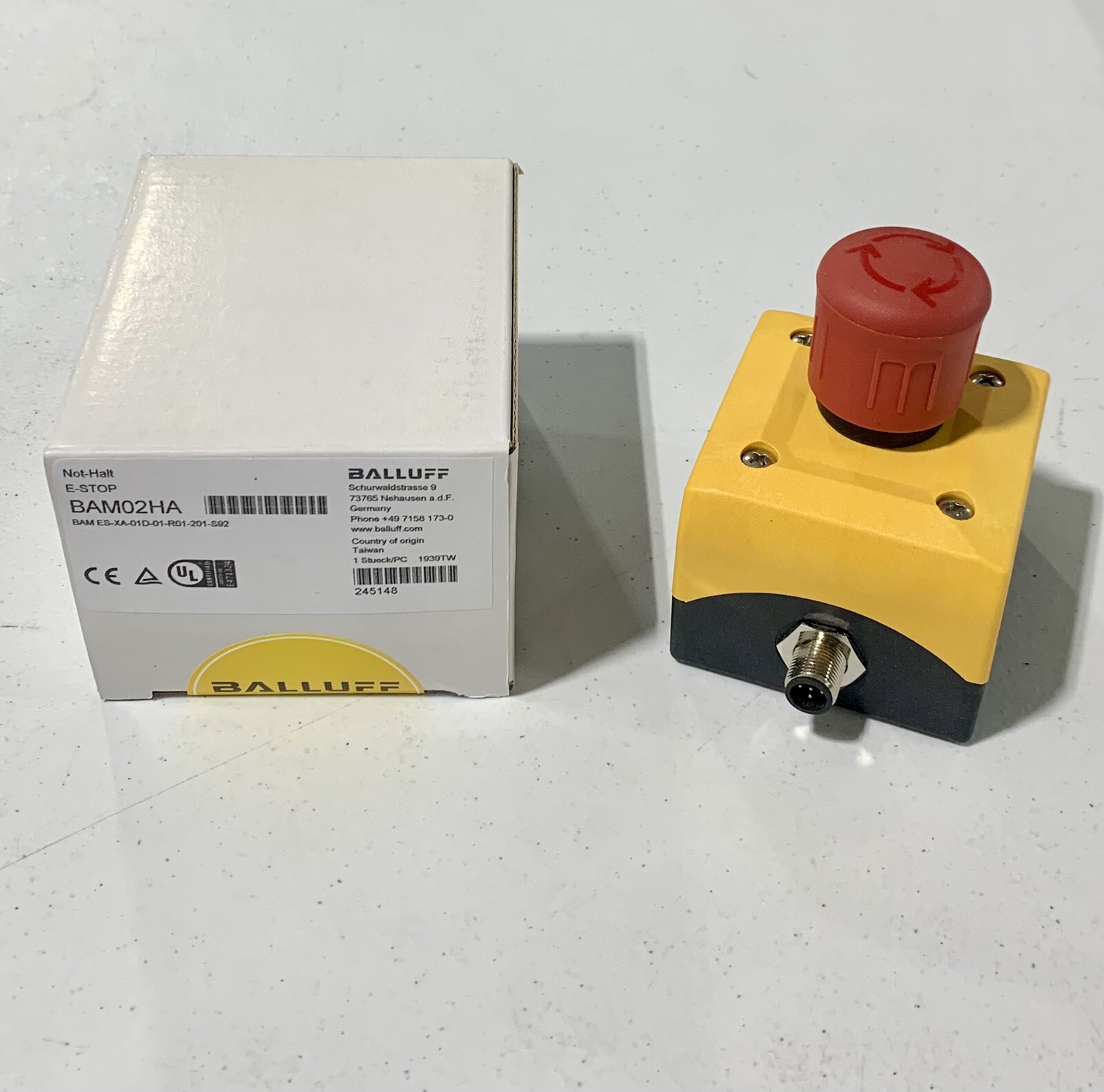 BALLUFF BAM02HA EMERGENCY STOP PUSH BUTTON E-STOP BAM ES-XA-01D-01-R01-201-S92