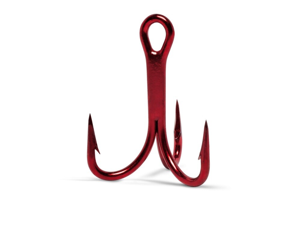 VMC 4x-Strong Treble Hook - 9626 O'Shaughnessy-Tin Red-Choose Hook/Pack Size