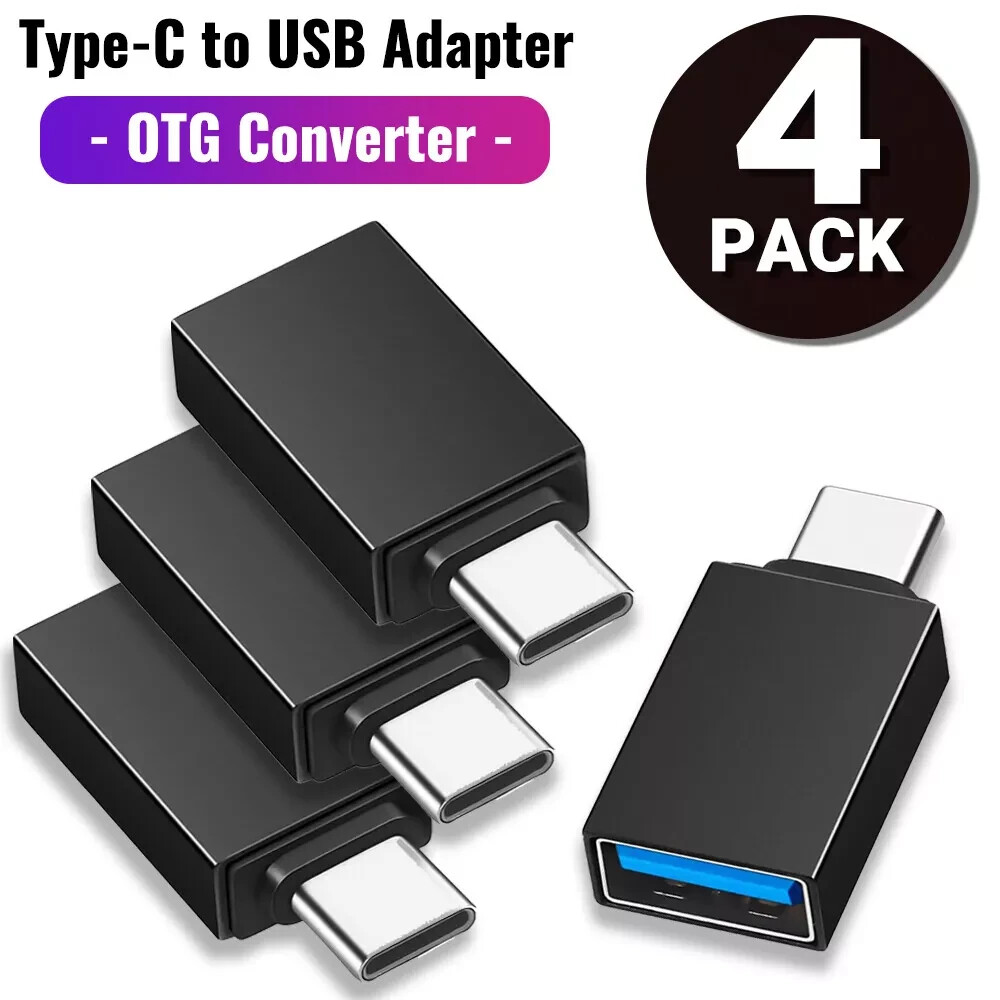 USB-C 3.1 Male to USB A 4 Pack Female Adapter Converter OTG Type C Android Phone
