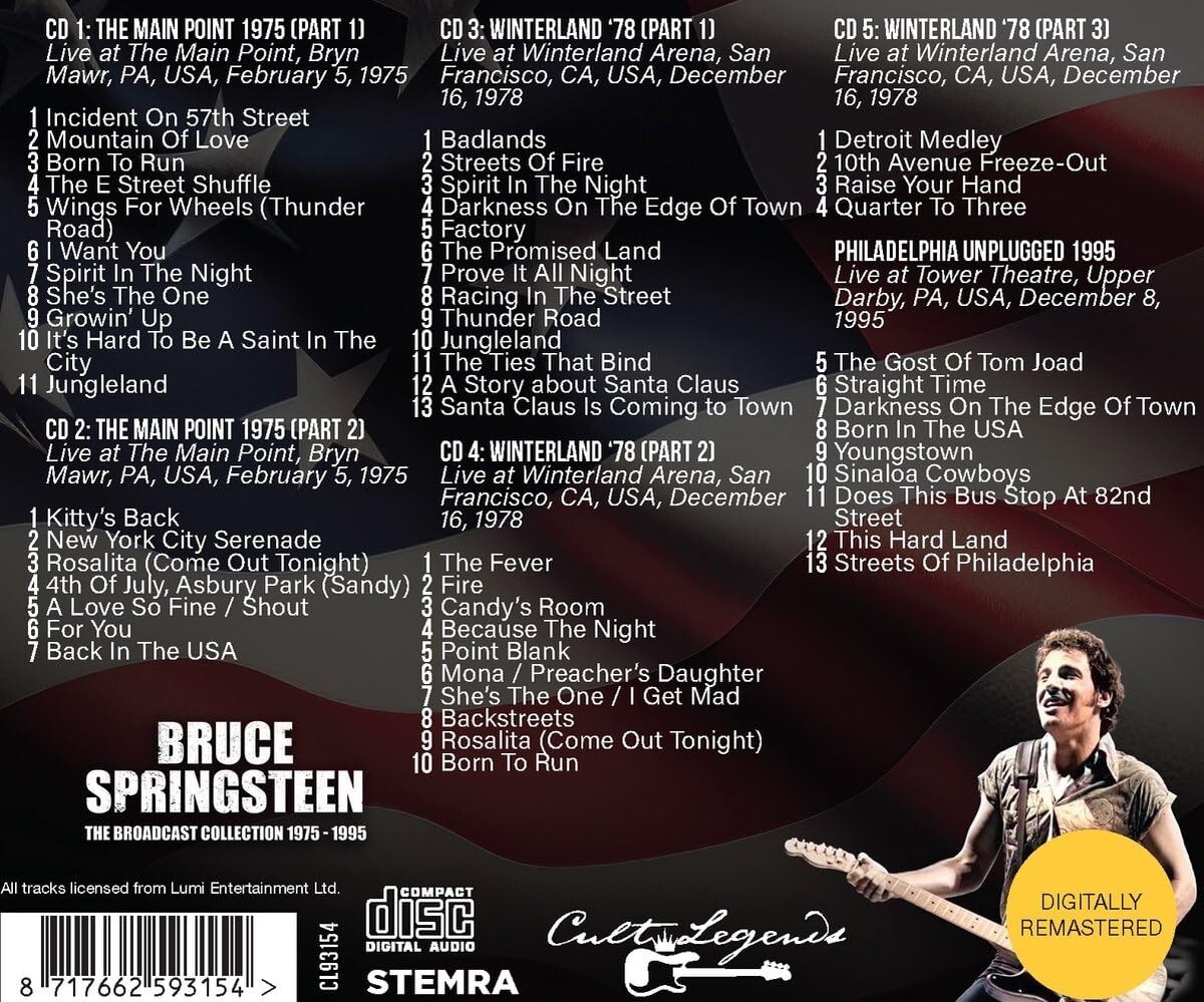 Bruce Springsteen – The Broadcast Collection 1975 - 1995 5 CD Set - NEW