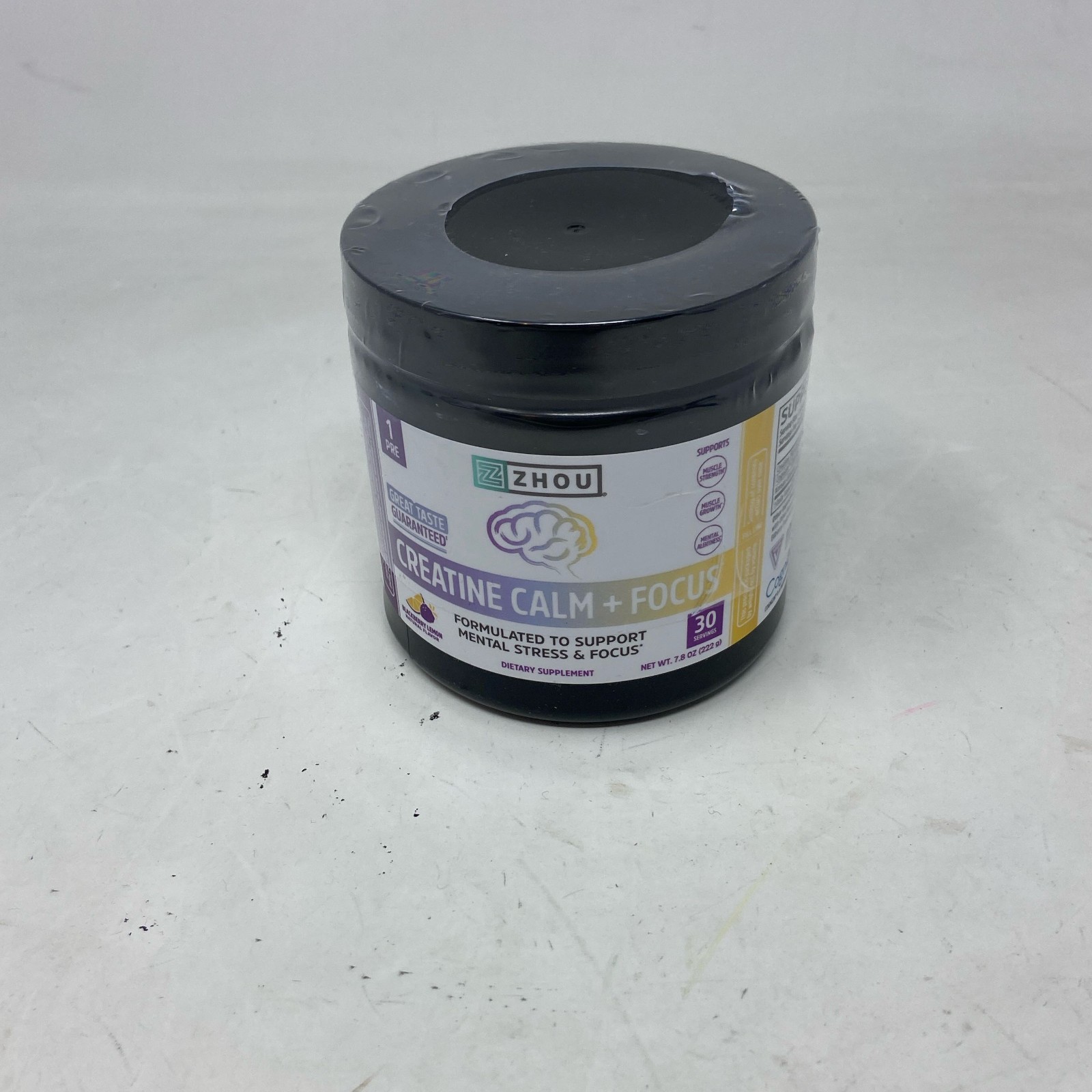 Zhou Creatine Calm + Focus Blackberry Lemon, 30 Servings
