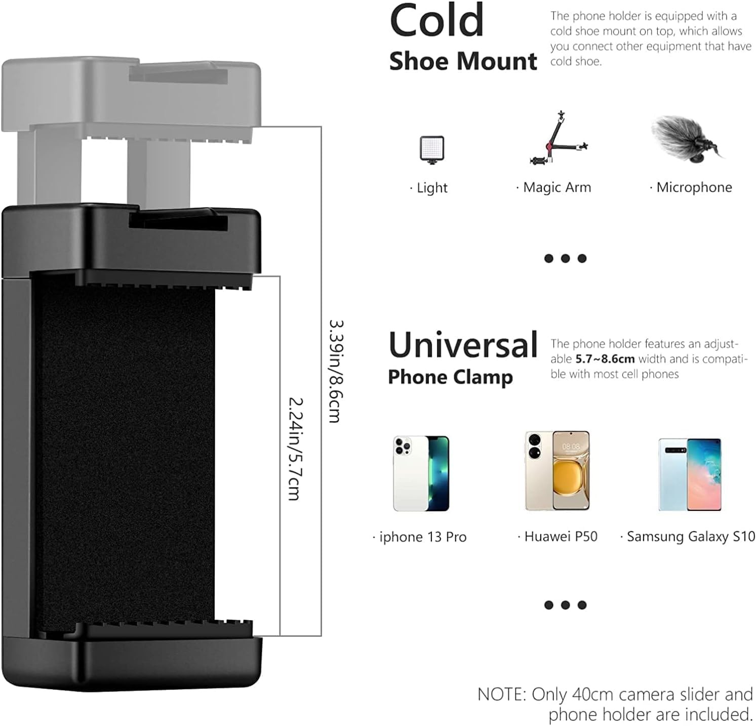 Smartphone Vlogging Kit for iPhone/Android w/ Light+Microphone+Tripod+Holder