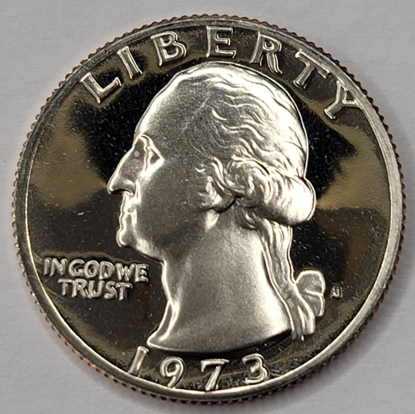 1973 S Proof Cameo Washington Quarter CN-Clad
