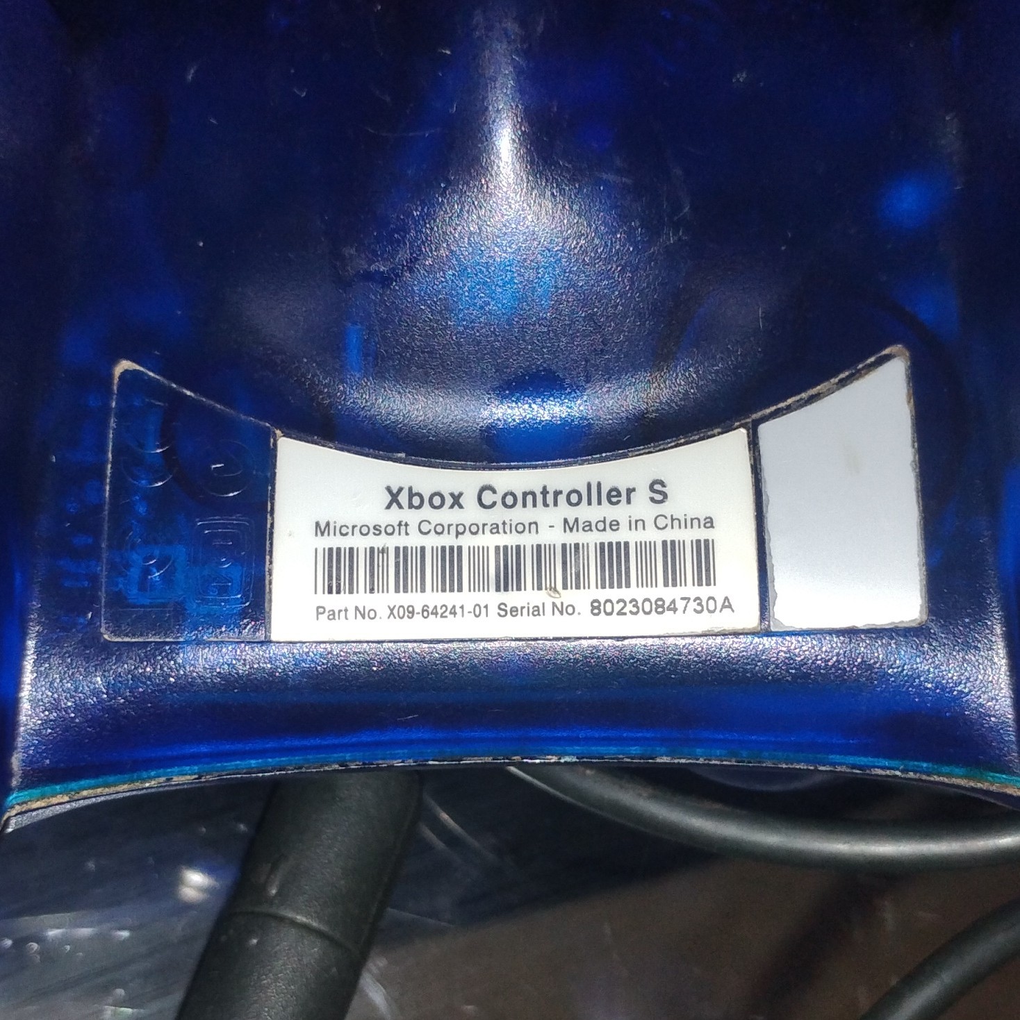 Xbox OG Controller S Blue, Memory Card Unit, 2 OEM Connectors, Works, Authentic