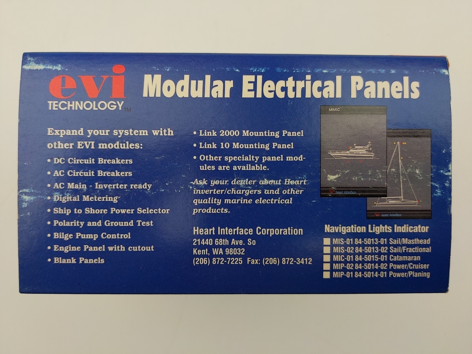 Heart Interface EVI Modular Electrical Panel Sailboat Navigation Lights Display