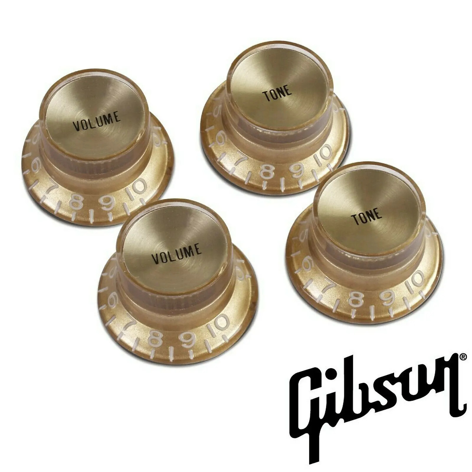 Gibson PRMK-030 Top Hat Knobs With Metal Inserts Gold/Gold