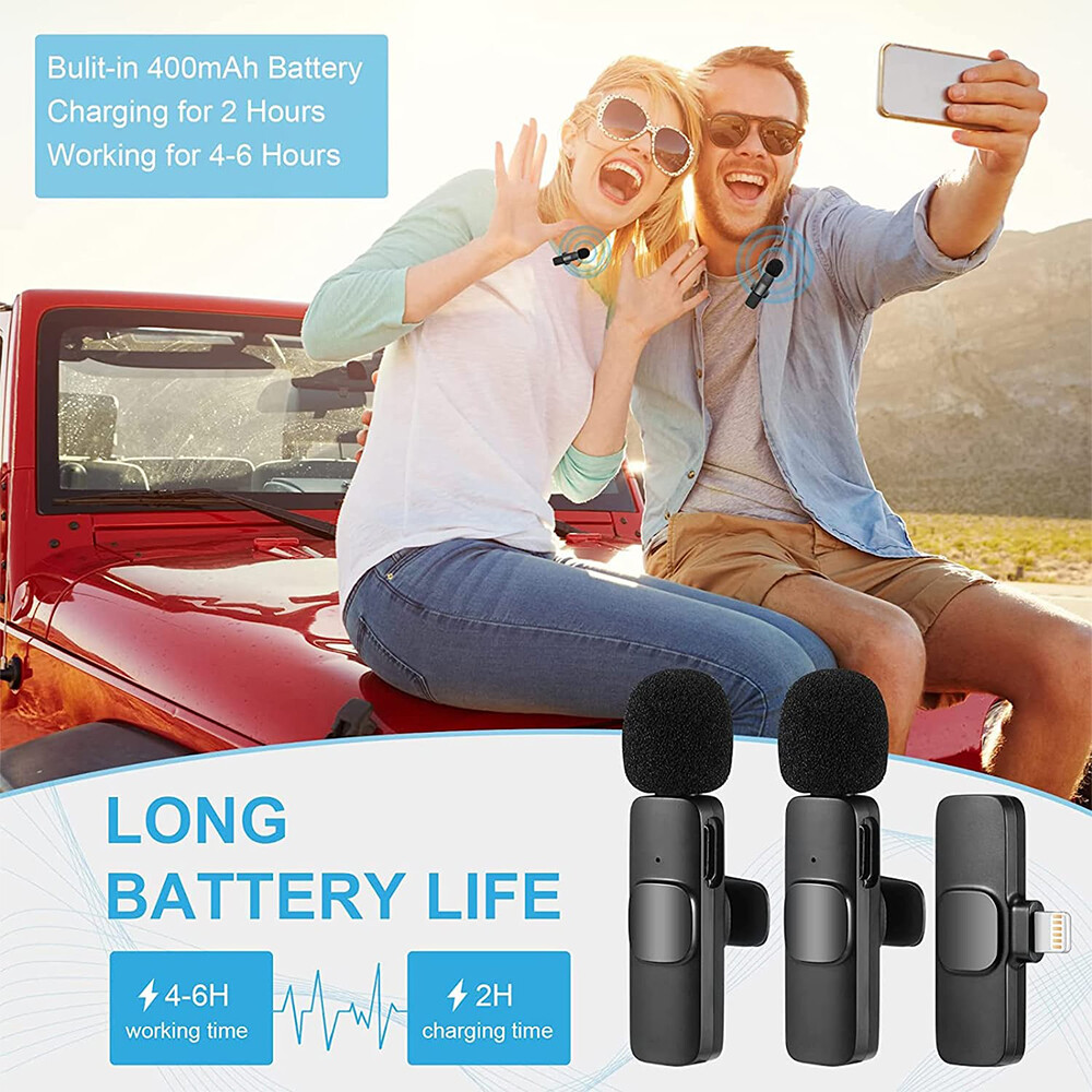Clip-On Wireless Mic - Ideal for Live Streams/Teaching, Stable Connection