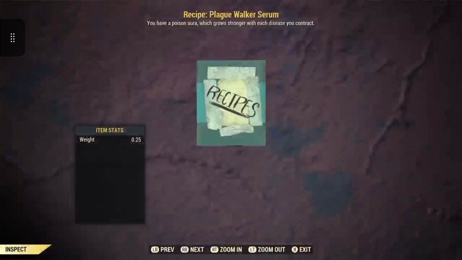 (Xbox) Plague Walker Serum Recipe