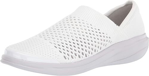 BZees Womens Charlie Slip-ons Loafer, White,