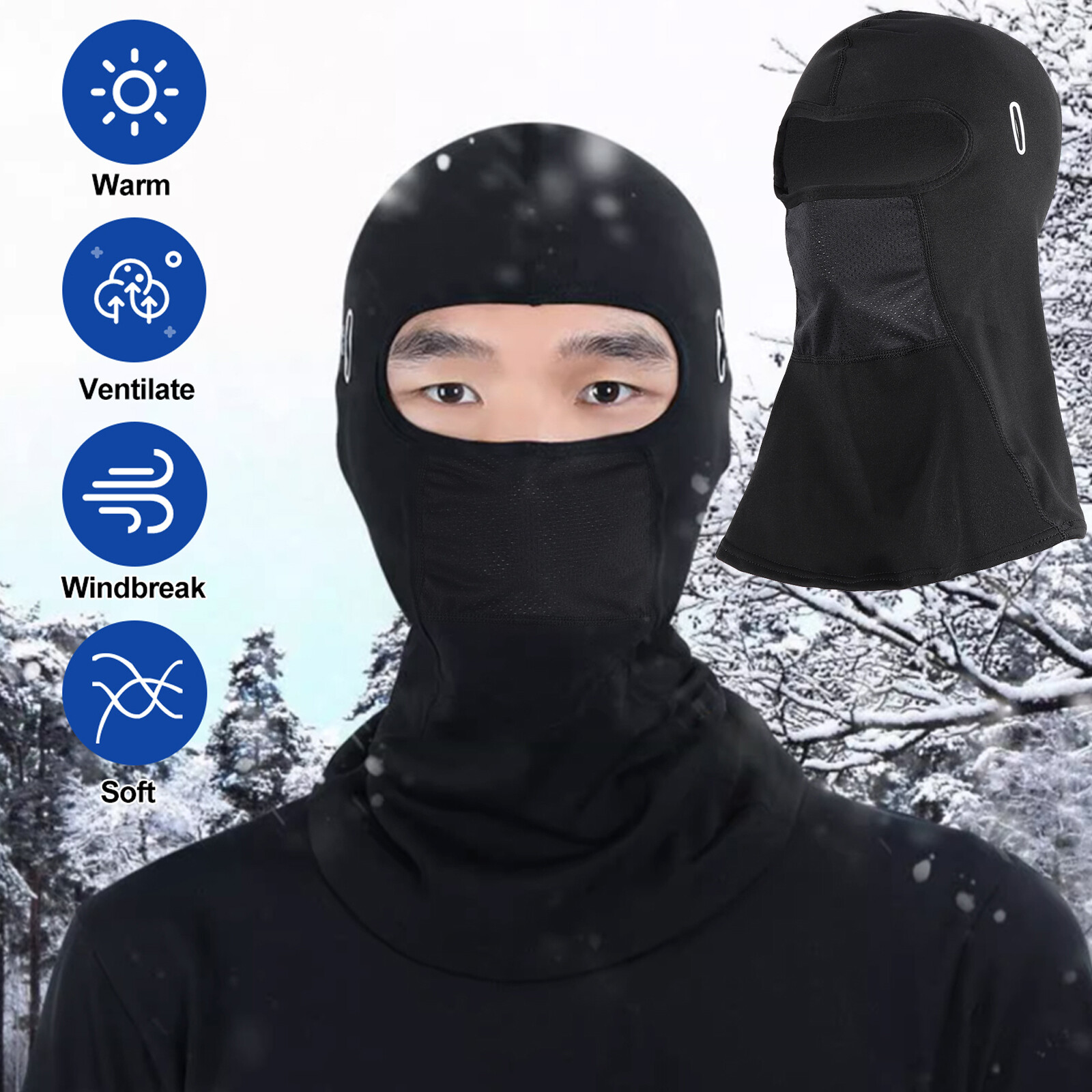 Balaclava Ski Full Face Mask Windproof Neck Winter Warm Clothing Cold Weather
