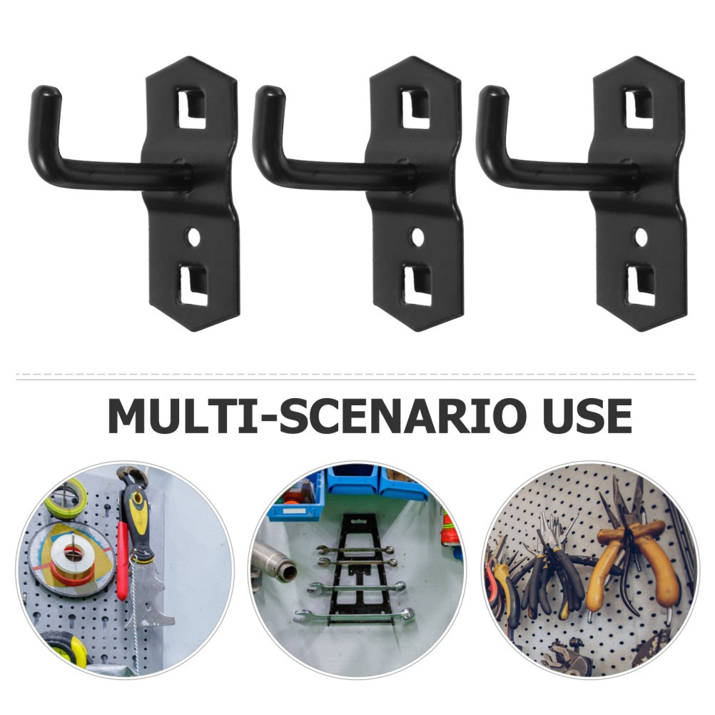 10Pcs Adjustable Black Iron Pegboard Wall Display Hooks for Shelving